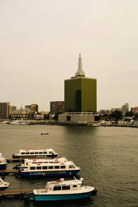 Lagos waterfront skyline with Civic Centre tower
